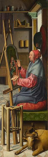 Campin, Robert, Follower of Saint Luke painting the Virgin and Child oil painting image